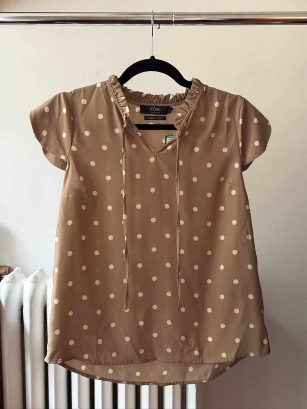 Simons Polkadot Blouse with Capped Sleeves - Brand New With Tags